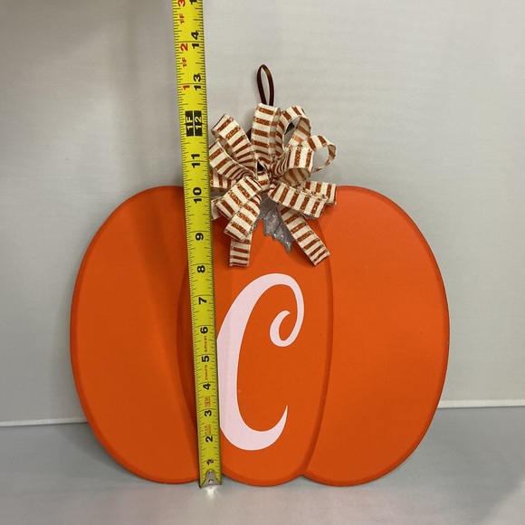 Pumpkin C Monogram Door Hangers - Picture 6 of 6